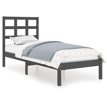 Rám postele šedý masivní dřevo 90 × 190 cm Single, 3105437 (3105437)