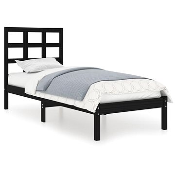 Rám postele černý masivní dřevo 90 × 190 cm Single, 3105439 (3105439)