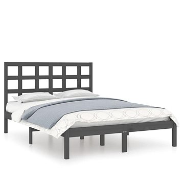 Rám postele šedý masivní dřevo 120 × 200 cm, 3105467 (3105467)