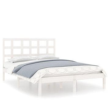 Rám postele bílý masivní dřevo 140 × 200 cm, 3105471 (3105471)