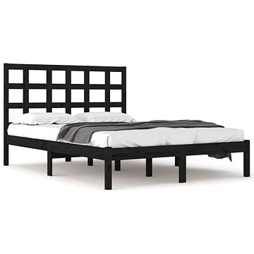 Rám postele černý masivní dřevo 200 × 200 cm, 3105494 (3105494)