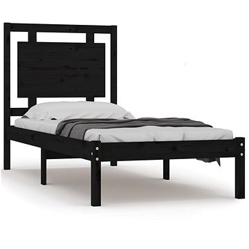 Rám postele černý masivní dřevo 90 × 190 cm Single, 3105504 (3105504)