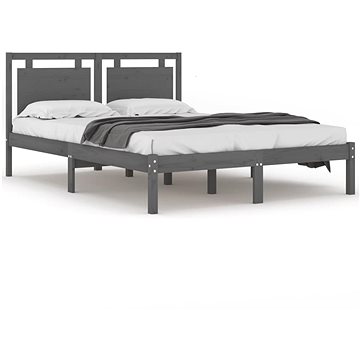 Rám postele šedý masivní dřevo 120 × 190 cm Small Double, 3105507 (3105507)