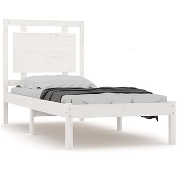 Rám postele bílý masivní dřevo 90 × 200 cm, 3105521 (3105521)