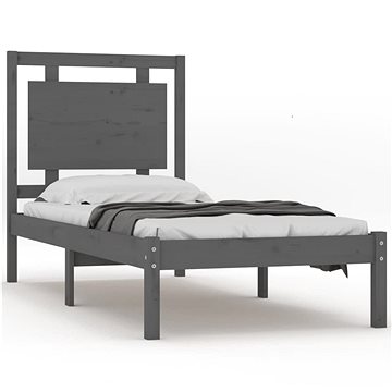 Rám postele šedý masivní dřevo 90 × 200 cm, 3105522 (3105522)