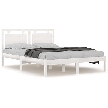Rám postele bílý masivní dřevo 180 × 200 cm Super King, 3105551 (3105551)