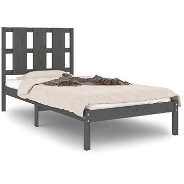 Rám postele šedý masivní dřevo 90 × 190 cm Single, 3105567 (3105567)