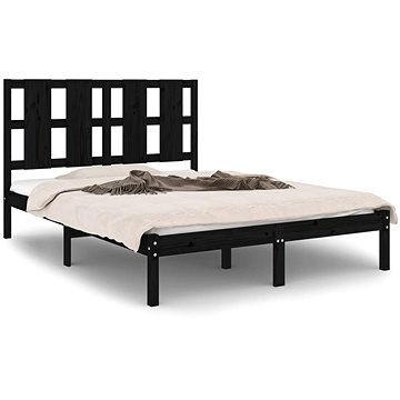 Rám postele černý masivní dřevo 120 × 190 cm Small Double, 3105574 (3105574)