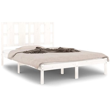 Rám postele bílý masivní dřevo 135 × 190 cm Double, 3105576 (3105576)