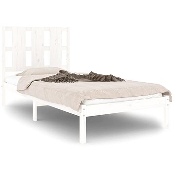 Rám postele bílý masivní borovice 90 × 200 cm, 3105586 (3105586)