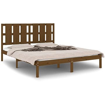 Rám postele medově hnědý masivní dřevo 150 × 200 cm King Size, 3105608 (3105608)