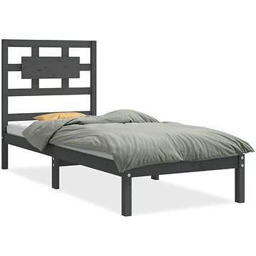 Rám postele šedý masivní dřevo 75 × 190 cm Small Single, 3105627 (3105627)