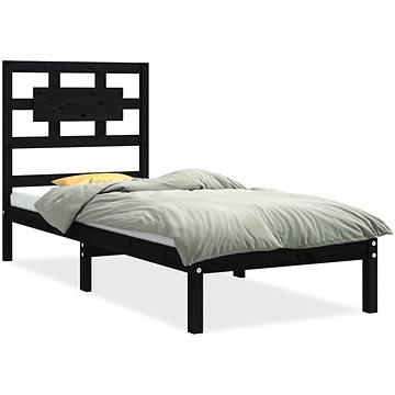 Rám postele černý masivní dřevo 75 × 190 cm Small Single, 3105629 (3105629)