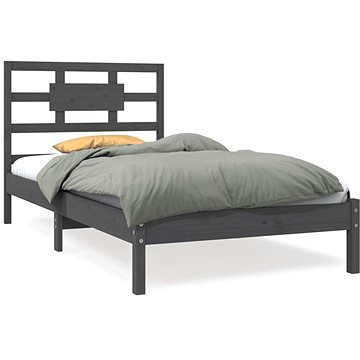 Rám postele šedý masivní dřevo 90 × 190 cm Single, 3105632 (3105632)