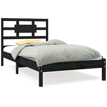 Rám postele černý masivní dřevo 90 × 190 cm Single, 3105634 (3105634)