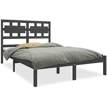 Rám postele šedý masivní dřevo 120 × 190 cm Small Double, 3105637 (3105637)