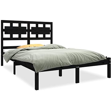 Rám postele černý masivní dřevo 120 × 190 cm Small Double, 3105639 (3105639)