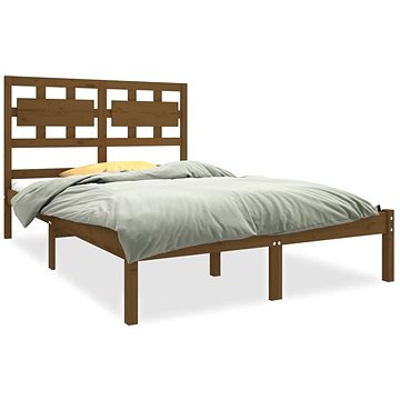 Rám postele medově hnědý masivní dřevo 140 × 190 cm, 3105648 (3105648)