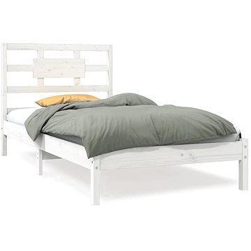 Rám postele bílý masivní dřevo 90 × 200 cm, 3105651 (3105651)