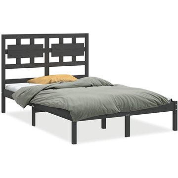 Rám postele šedý masivní dřevo 120 × 200 cm, 3105662 (3105662)