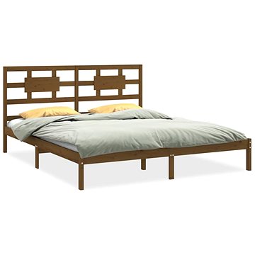 Rám postele medově hnědý masivní dřevo 180×200 cm Super King, 3105683 (3105683)