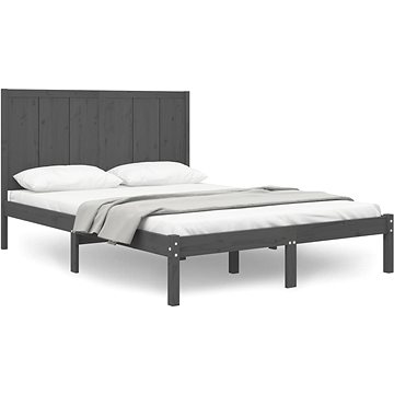 Rám postele šedý masivní borovice 120 × 200 cm, 3105727 (3105727)