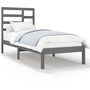 Rám postele šedý masivní dřevo 75 × 190 cm Small Single, 3105757 (3105757)