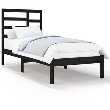 Rám postele černý masivní dřevo 75 × 190 cm Small Single, 3105759 (3105759)