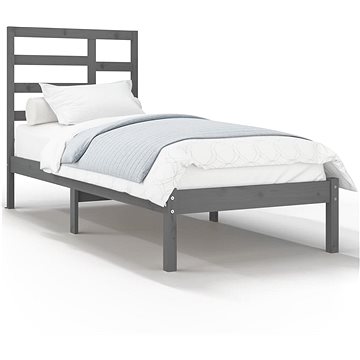 Rám postele šedý masivní dřevo 90 × 190 cm Single, 3105762 (3105762)