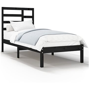 Rám postele černý masivní dřevo 90 × 190 cm Single, 3105764 (3105764)