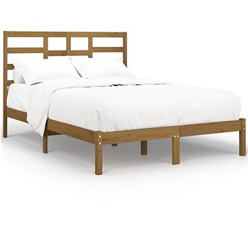 Rám postele medově hnědý masivní dřevo 135 × 190 cm Double, 3105773 (3105773)