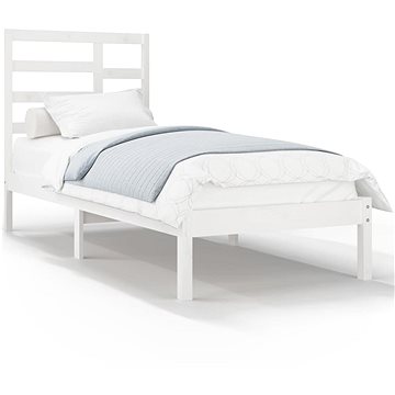 Rám postele bílý masivní dřevo 90 × 200 cm, 3105781 (3105781)