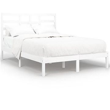 Rám postele bílý masivní dřevo 140 × 200 cm, 3105796 (3105796)