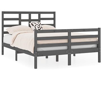 Rám postele šedý masivní dřevo 120 × 190 cm Small Double, 3105832 (3105832)
