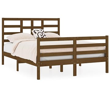 Rám postele medově hnědý masivní dřevo 135 × 190 cm Double, 3105838 (3105838)