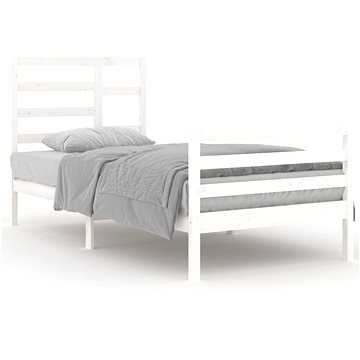 Rám postele bílý masivní dřevo 90 × 200 cm, 3105846 (3105846)