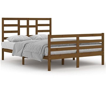 Rám postele medově hnědý masivní dřevo 140 × 200 cm, 3105863 (3105863)