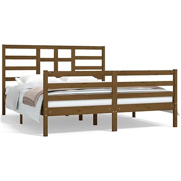 Rám postele medově hnědý masivní dřevo 160 × 200 cm, 3105873 (3105873)