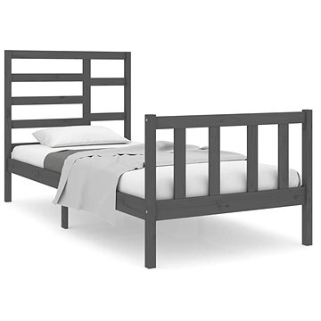 Rám postele šedý masivní dřevo 75 × 190 cm Small Single, 3105887 (3105887)