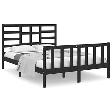 Rám postele černý masivní dřevo 120 × 190 cm Small Double, 3105899 (3105899)