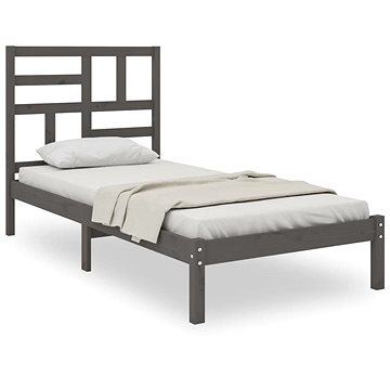 Rám postele šedý masivní dřevo 90 × 190 cm Single, 3105917 (3105917)