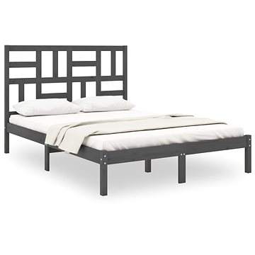 Rám postele šedý masivní dřevo 120 × 190 cm Small Double, 3105922 (3105922)