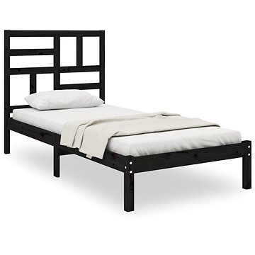 Rám postele černý masivní dřevo 90 × 200 cm, 3105939 (3105939)