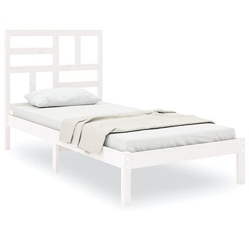 Rám postele bílý masivní dřevo 100 × 200 cm, 3105941 (3105941)