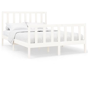 Rám postele bílý masivní borovice 120 × 200 cm, 3106699 (3106699)