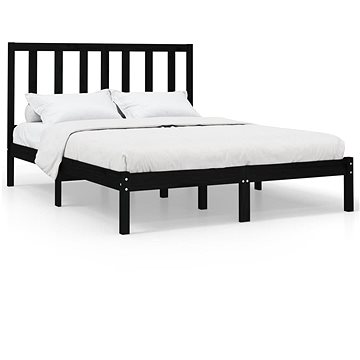 Rám postele černý masivní dřevo 120 × 200 cm, 3106767 (3106767)