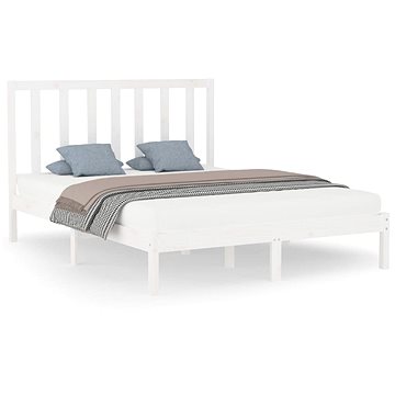 Rám postele bílý masivní dřevo 160 × 200 cm, 3106779 (3106779)