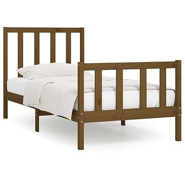 Rám postele medově hnědý masivní dřevo 90 × 200 cm, 3106821 (3106821)