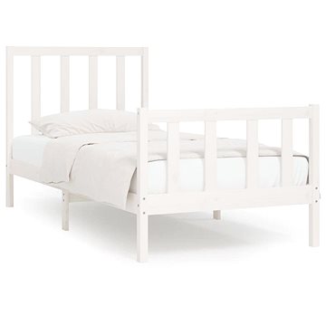 Rám postele bílý masivní dřevo 100 × 200 cm, 3106824 (3106824)