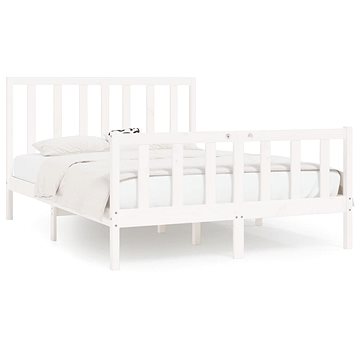 Rám postele bílý masivní dřevo 120 × 200 cm, 3106829 (3106829)